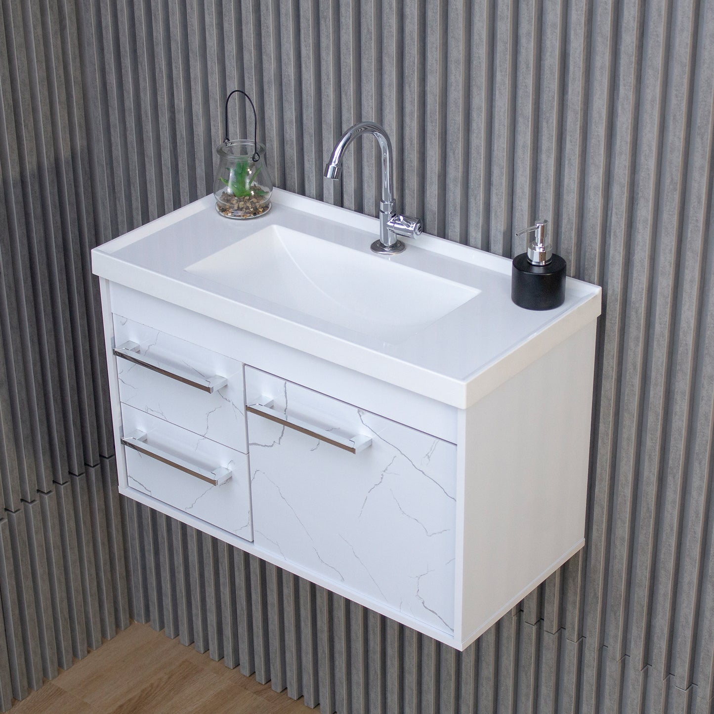 Gabinete para banheiro - Potenza Branco 60cm