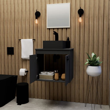 Gabinete para banheiro - Pompeia Preto 50cm