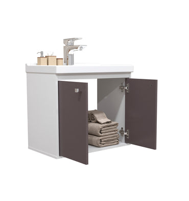 Kit Gabinete para Banheiro + Espelheira - Bergamo Gianduia