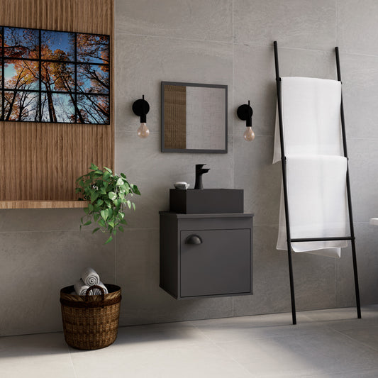 Gabinete para banheiro - Perugia Preto 40cm