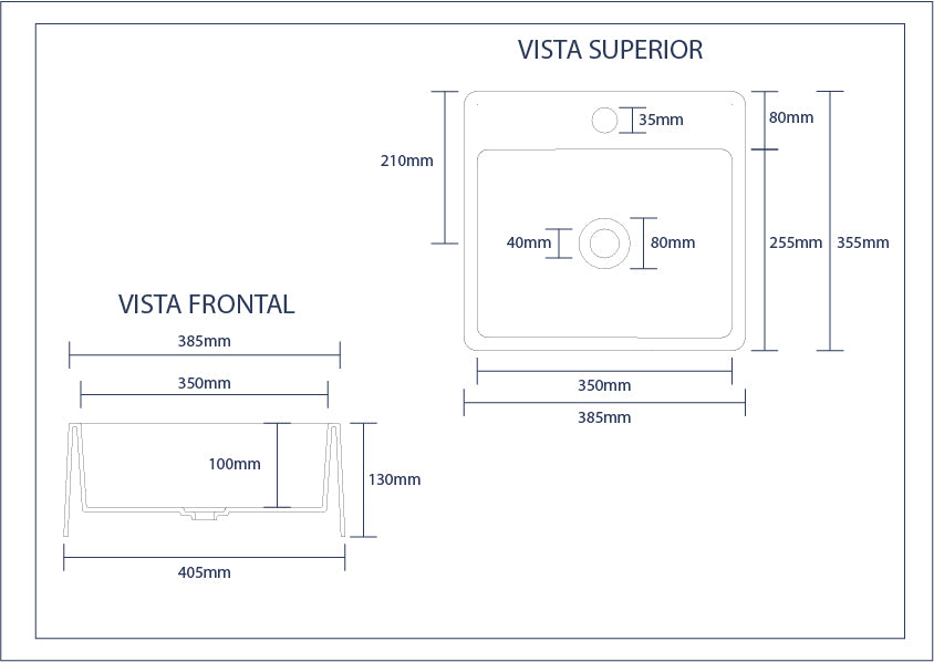 Cuba para Banheiro - Genova Branco 40cm