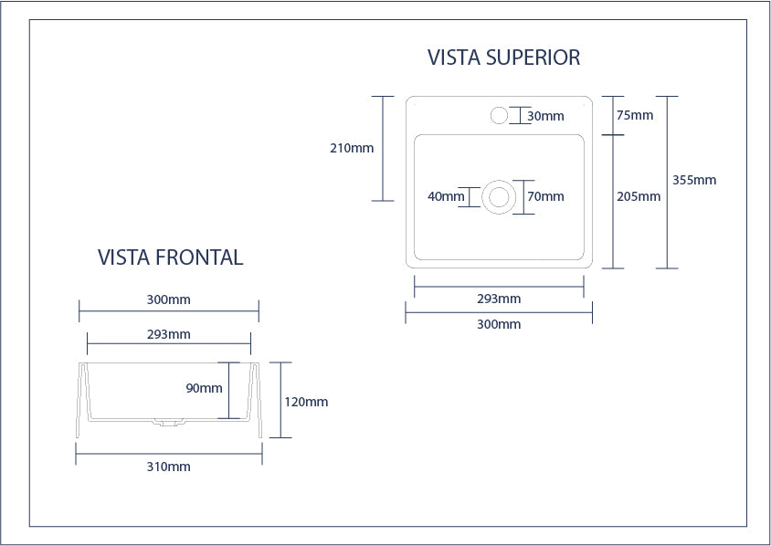 Cuba para Banheiro - Palermo Preto 30cm