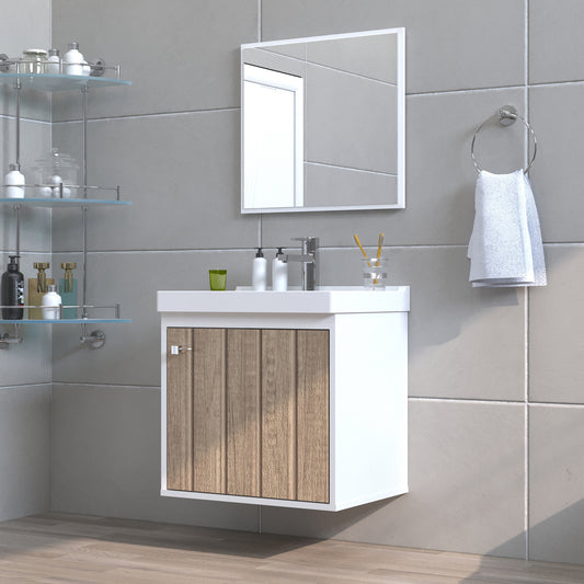 Kit Gabinete para Banheiro + Espelheira - Veneto Berlin 40cm