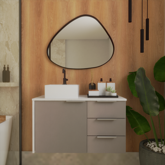 Gabinete para banheiro - Firenze 80 Lineo/Gianduia 80cm