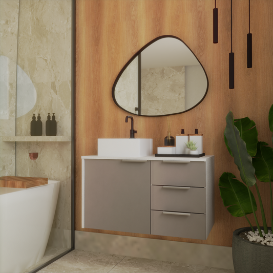 Gabinete para banheiro - Firenze 60 Lineo/Gianduia 60cm