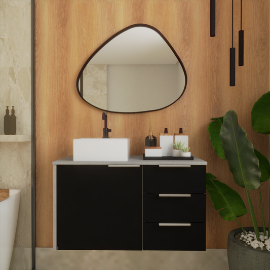 Gabinete para banheiro - Firenze 80 Lineo/Preto 80cm