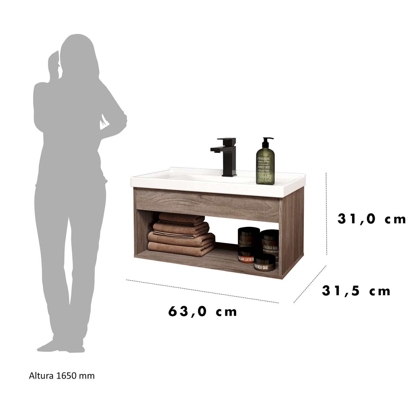 Gabinete para banheiro - Livorno Munique 60cm