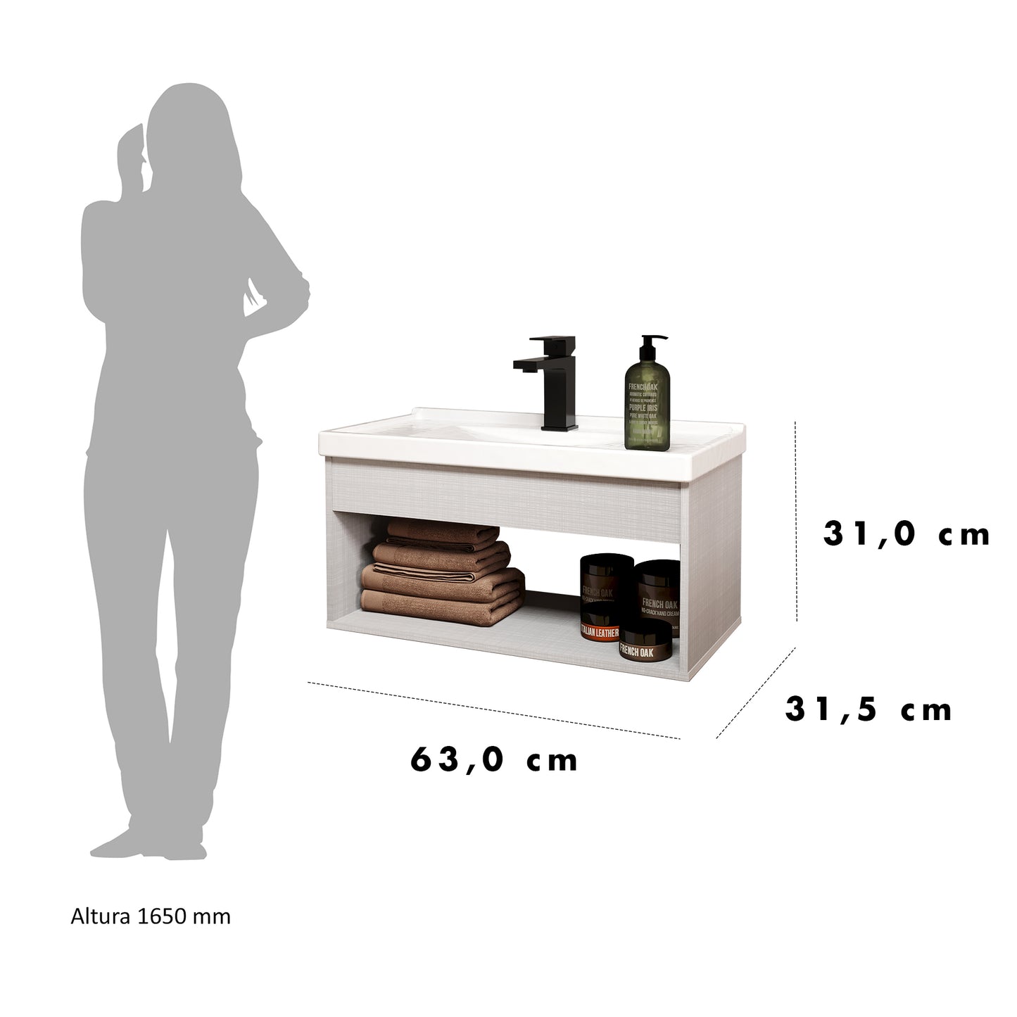 Gabinete para banheiro - Livorno Lineo 60cm