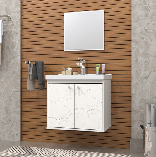 Gabinete para banheiro - Bergamo Branco 50cm