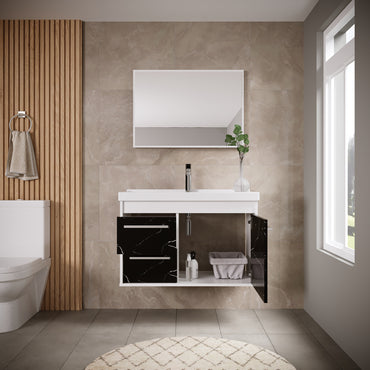 Gabinete para banheiro - Potenza Preto 60cm