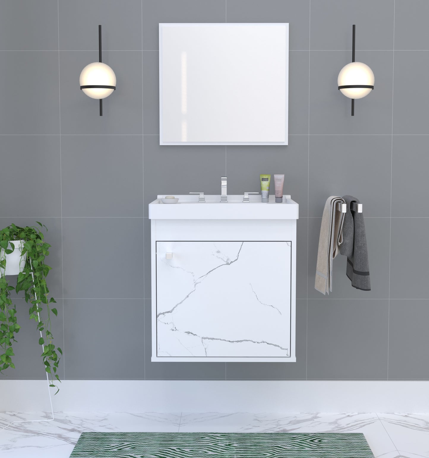 Gabinete para banheiro - Veneto Branco 40cm