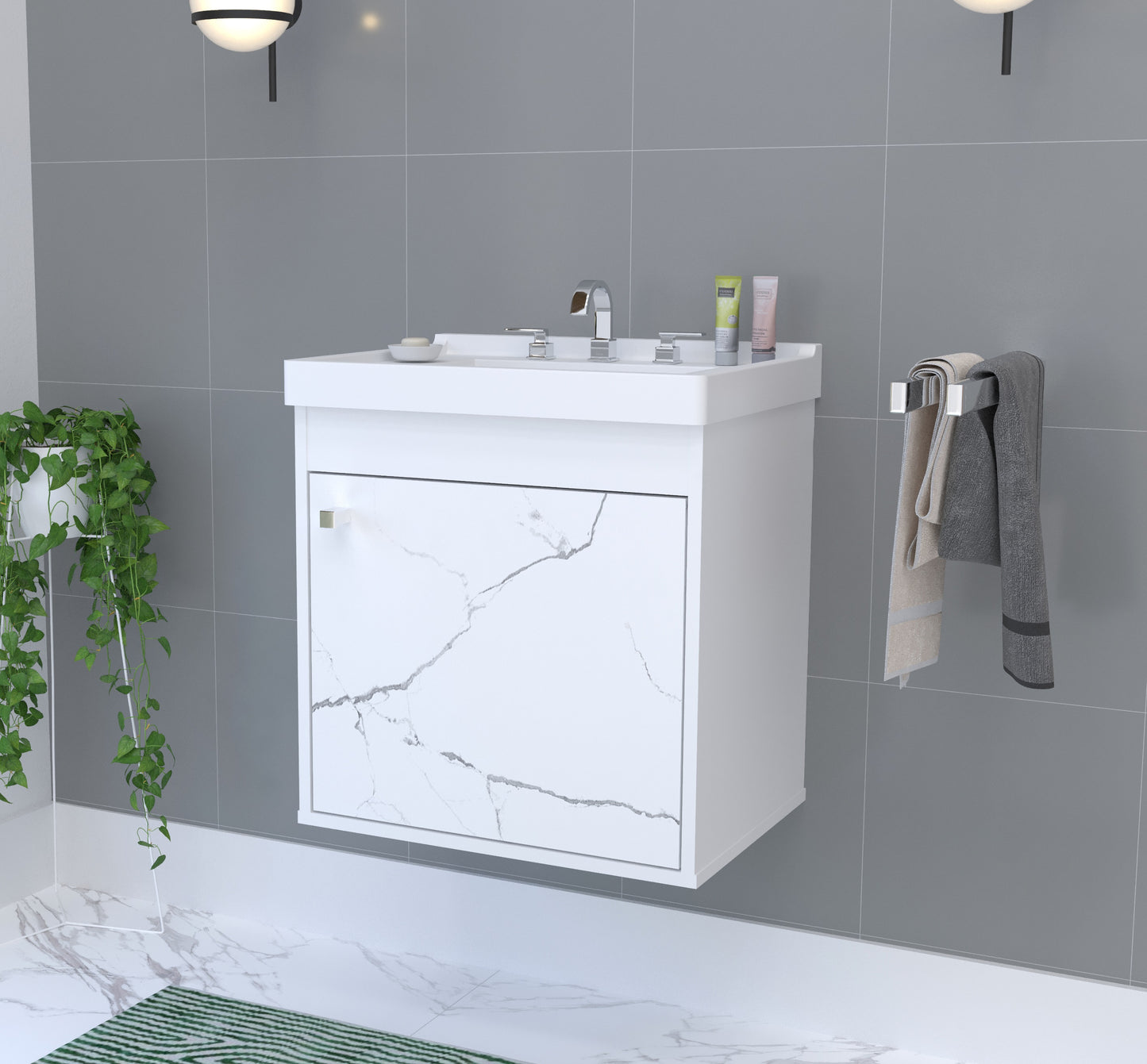 Gabinete para banheiro - Veneto Branco 40cm