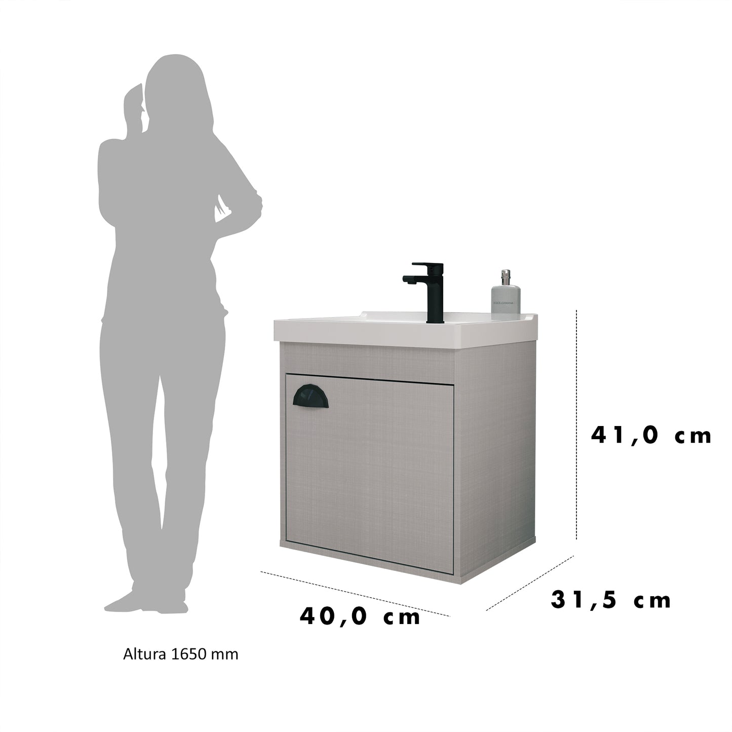 Gabinete para banheiro - Cremona Lineo 40cm