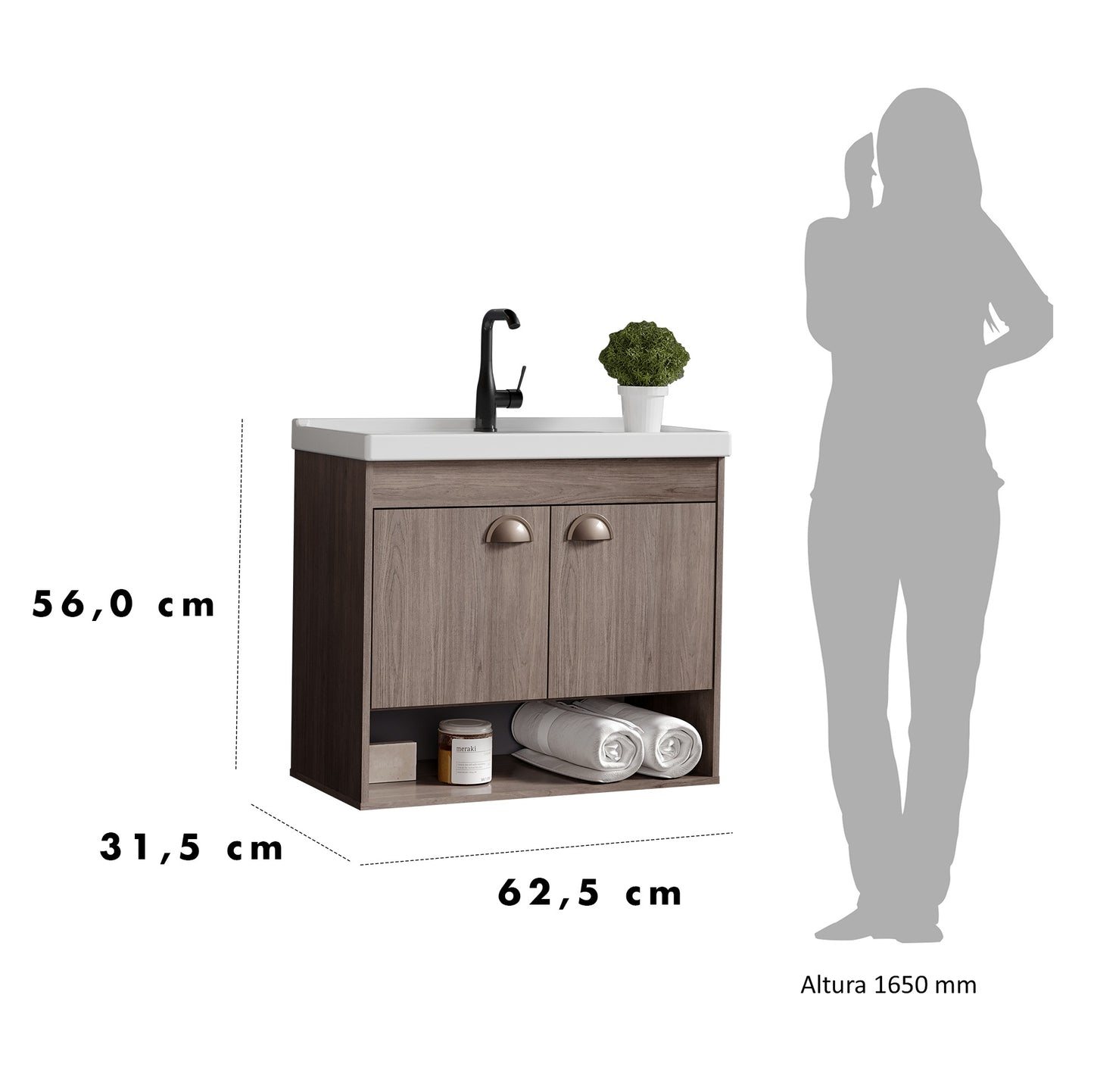 Gabinete para banheiro - Crotone Munique 60cm