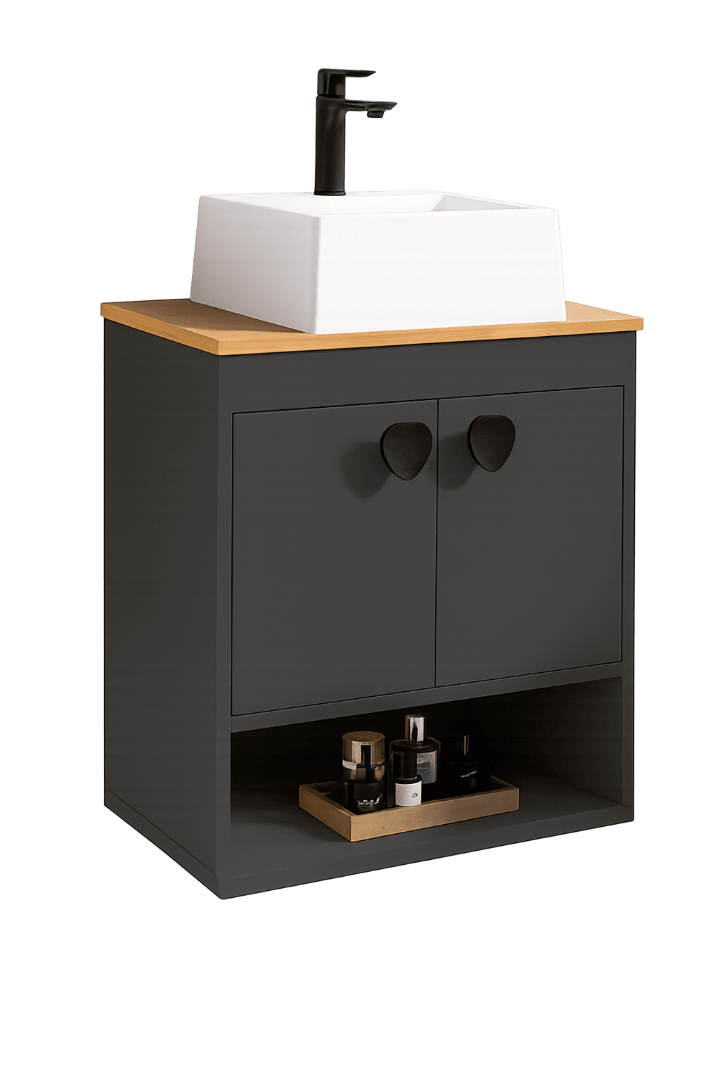 Gabinete para banheiro - Latina Preto 50cm