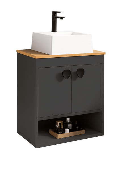 Gabinete para banheiro - Latina Preto 50cm