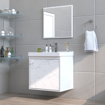 Kit Gabinete para Banheiro + Espelheira - Veneto Branco 40cm