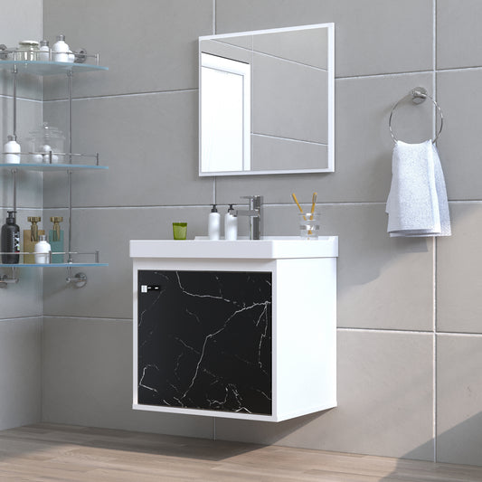 Kit Gabinete + Espelheira - Veneto Preto 40cm