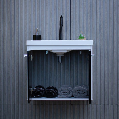 Kit Gabinete para Banheiro + Espelheira - Bergamo Preto