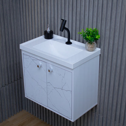 Kit Gabinete para Banheiro + Espelheira - Bergamo Branco