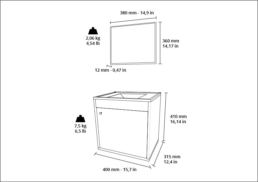 Kit Gabinete + Espelheira - Veneto Gianduia 40cm