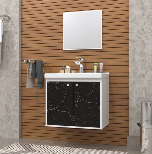 Gabinete para banheiro - Bergamo Preto 50cm