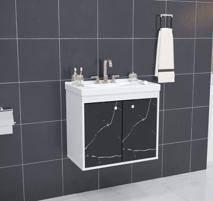 Gabinete para banheiro - Bergamo Preto 50cm