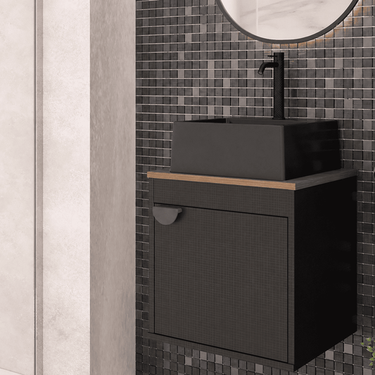 Gabinete para banheiro - Perugia Preto 40cm