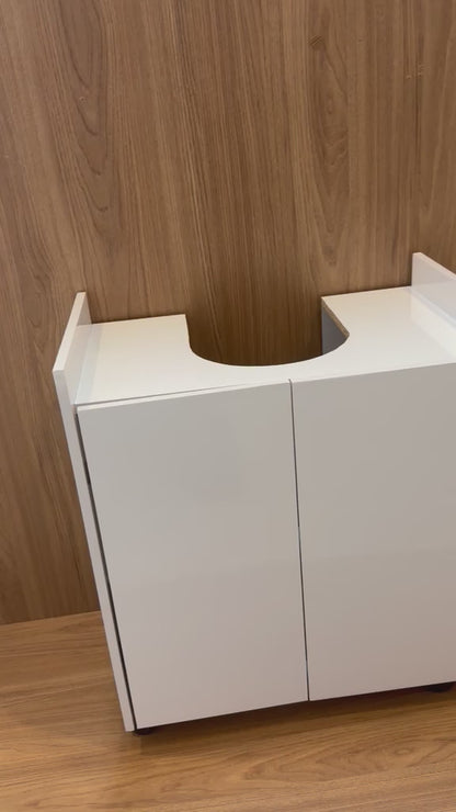 Gabinete Armario De Banheiro Para Pia de Coluna 56cm Carvalho – Beleza, Organização e Funcionalidade