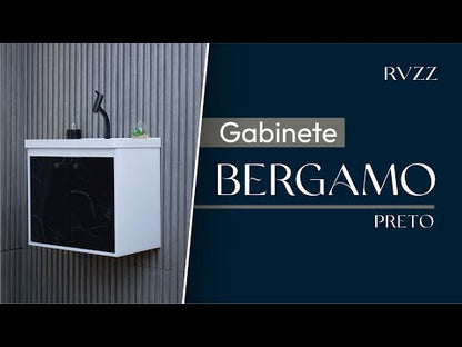 Kit Gabinete para Banheiro + Espelheira - Bergamo Preto